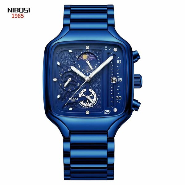 Montre Homme NIBOSI Bleu Élégante