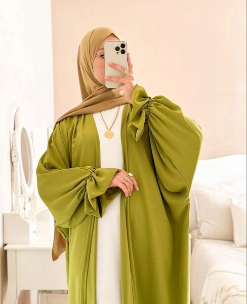 Abaya élégante deux tons