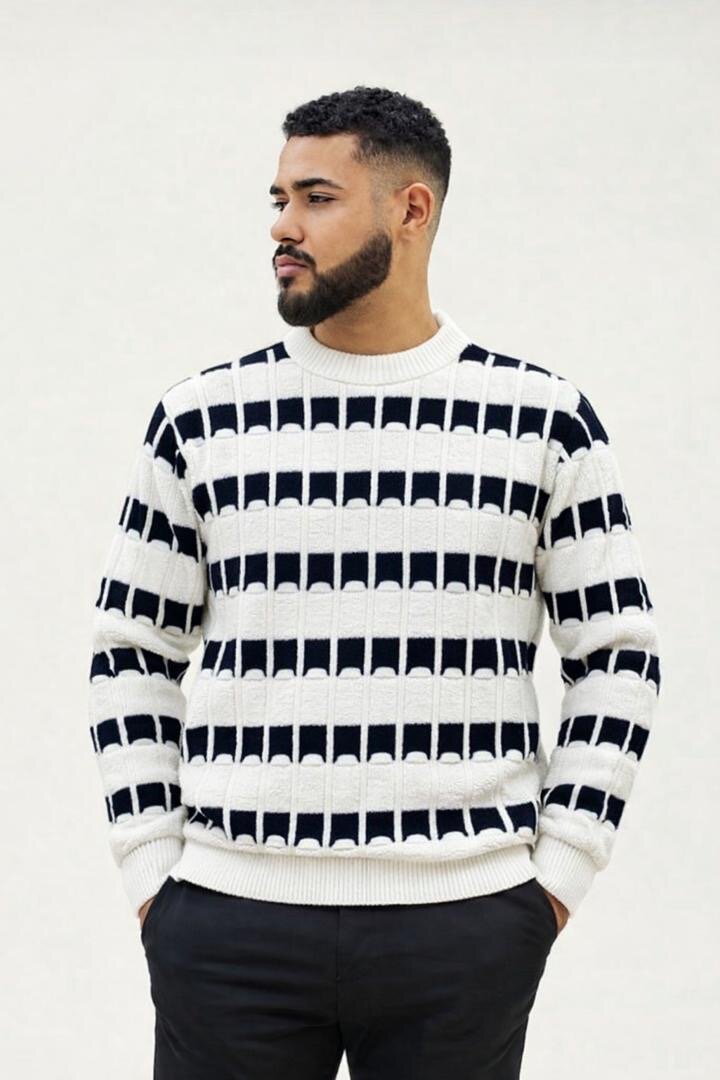 Pull rayé pour homme