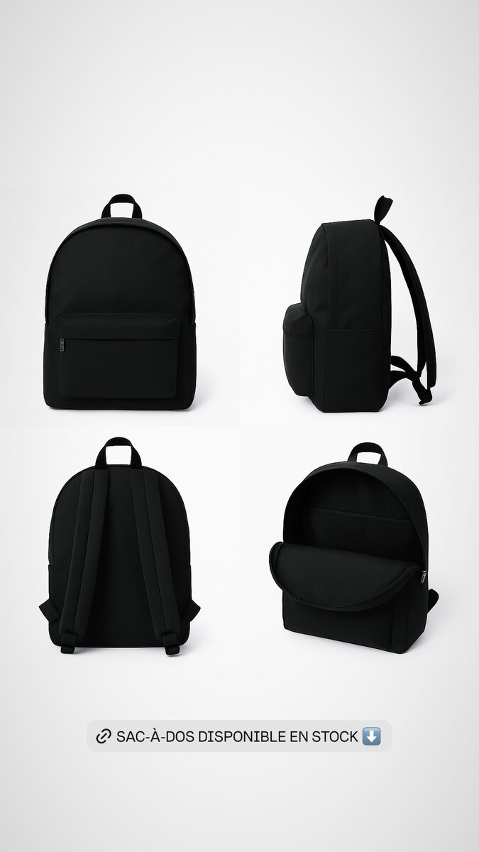 Sac à dos élégant noir