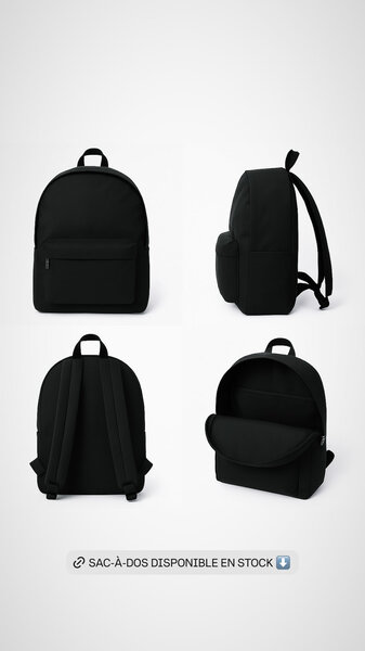 Sac à dos élégant noir