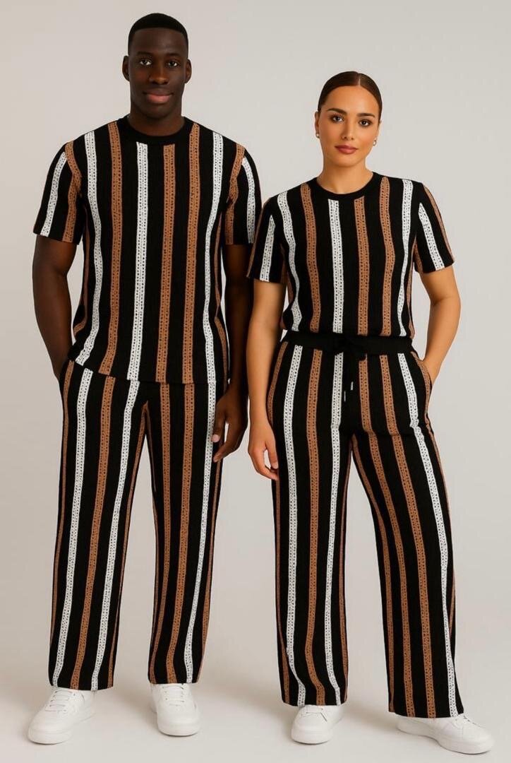 Tenue décontractée à rayures
