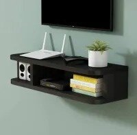 2 Tiers Wall Mounted Media Console Floating Tv Shelf For Remot/xbox/