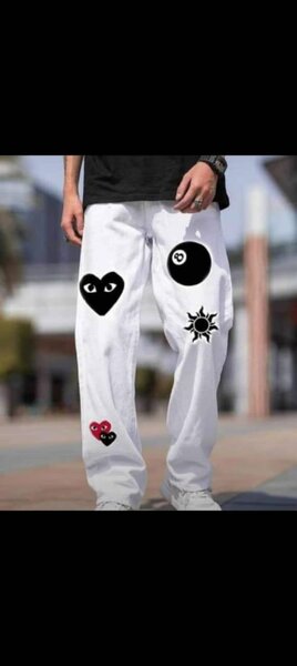 Pantalon street art blanc