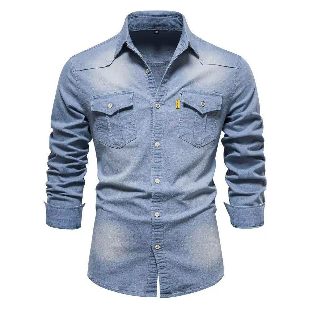 Chemise en jean manches longues homme