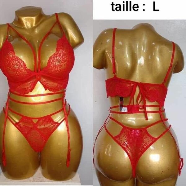 Ensemble lingerie rouge sexy