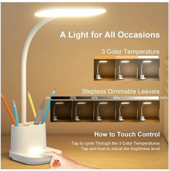 LED Desk lamp 3 color modes.