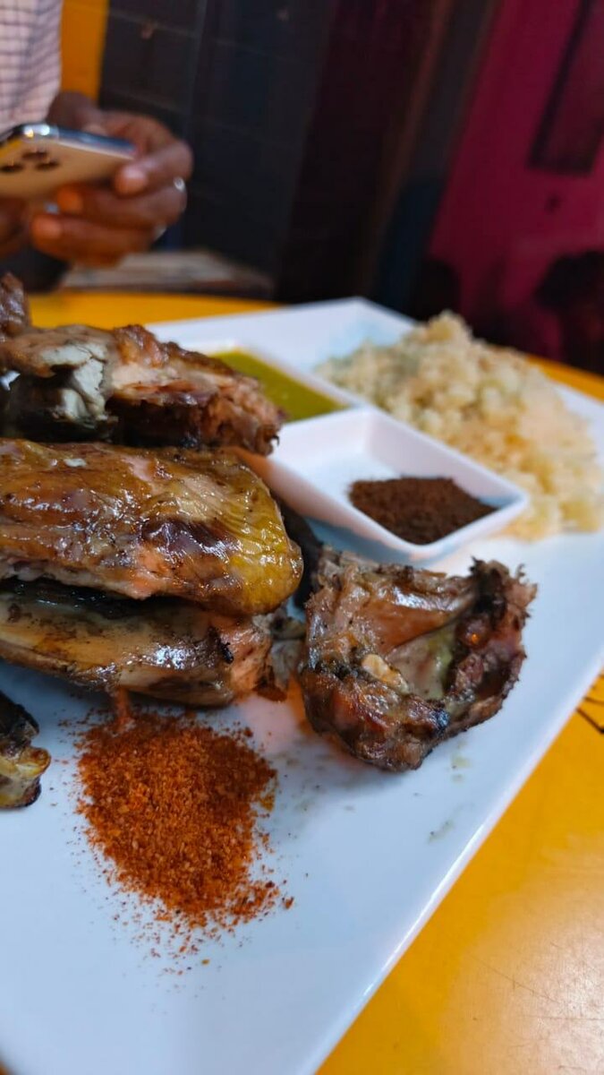 Poulet africain flambé