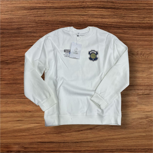 white sweatshirt with logox2