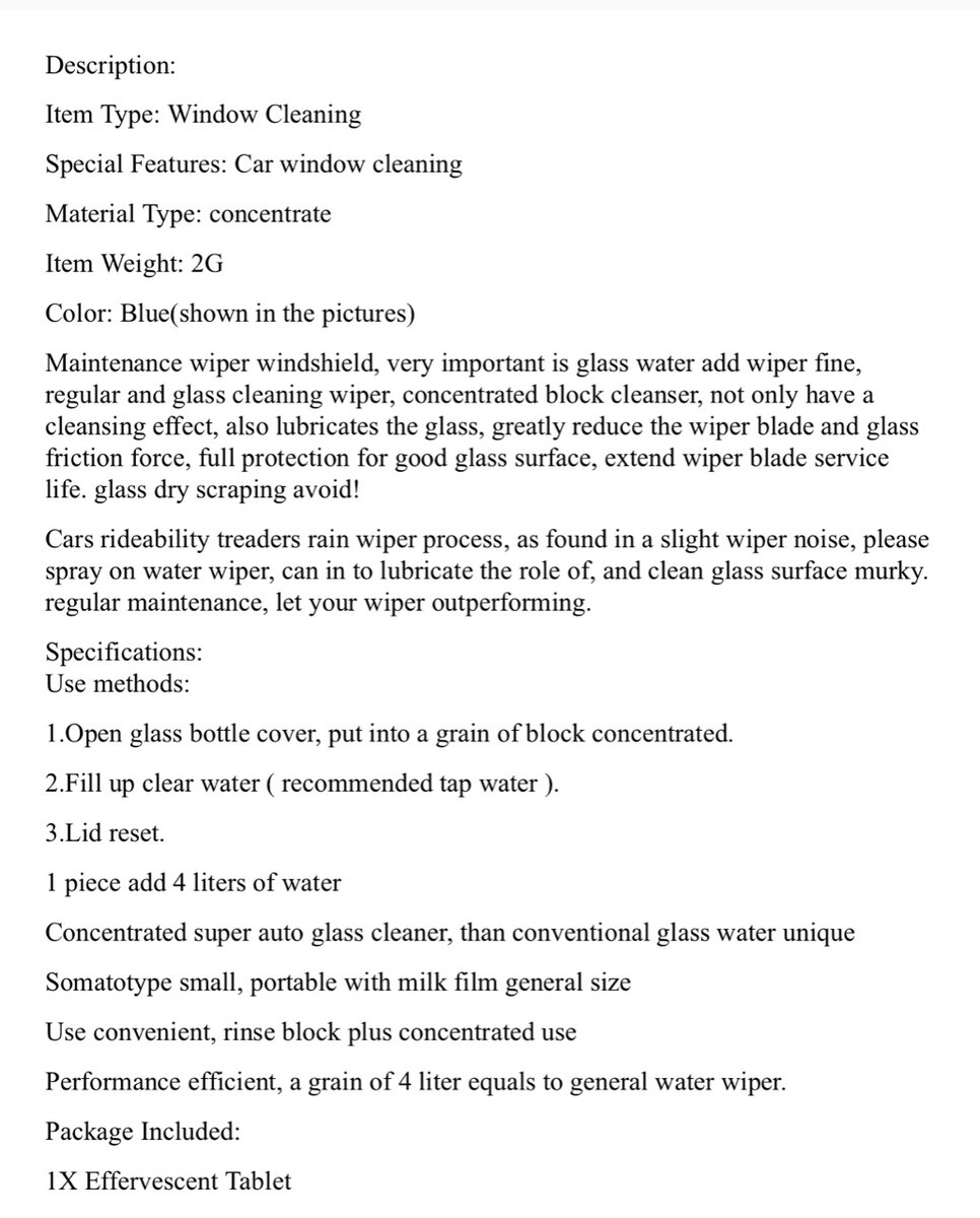 Car windshield solid cleaner window tablet