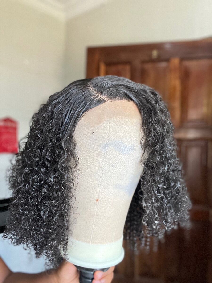 High fibre water wave glueless wigs