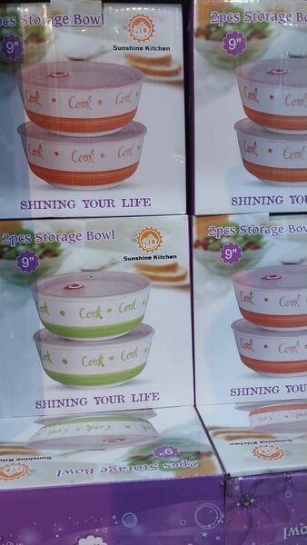 2Pcs CERAMIC FUFU BOWLS WITH SILICON LID
