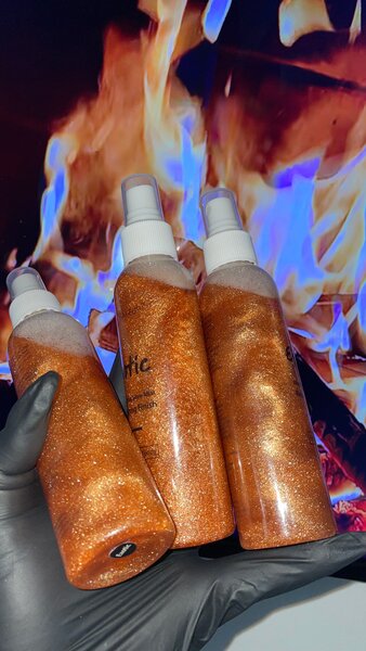 Spray corporel scintillant