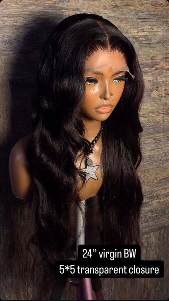 24 inches with transparent closure      Grade 11a