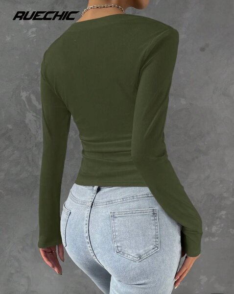 T-shirt ajusté vert femme