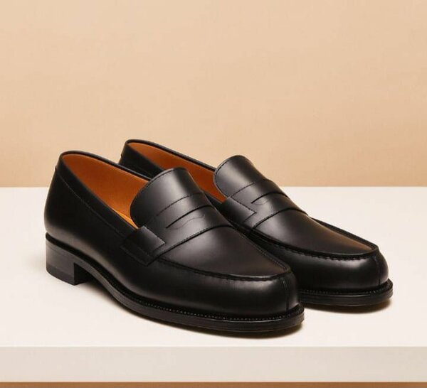 Mocassins en cuir noir élégants