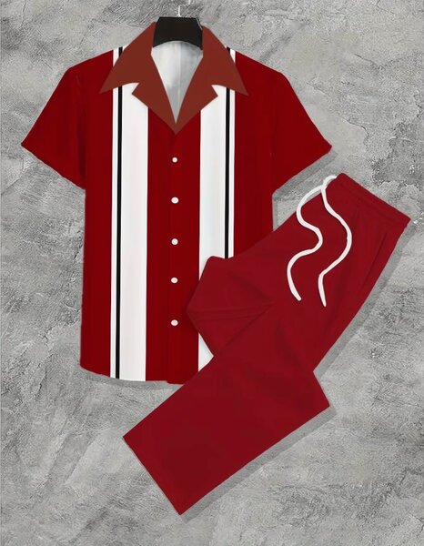 Ensemble chemise et pantalon rouge