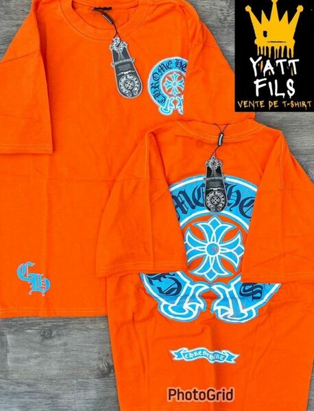 T-shirt homme graphique orange