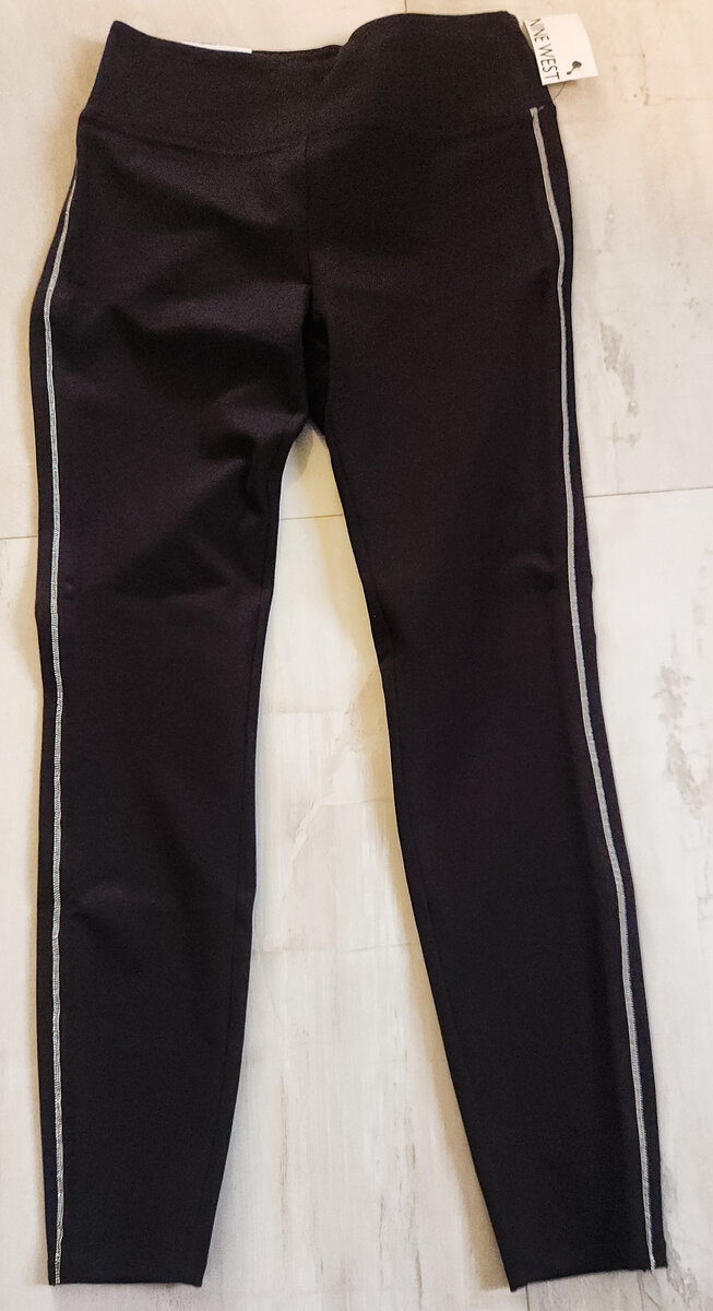 Nine West High Waist Rhinestone Ponte Pant