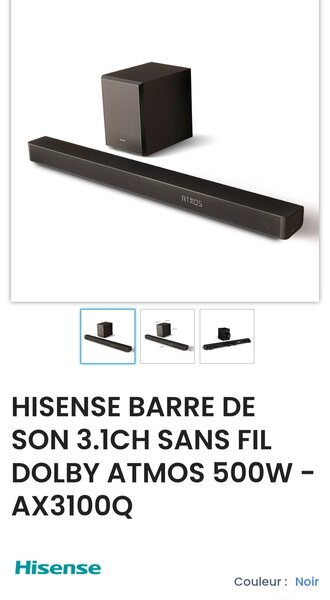 Barre de Son Sans Fil 500W