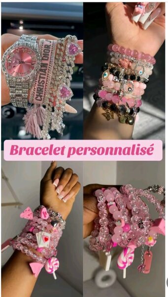 Bracelet personnalisé rose