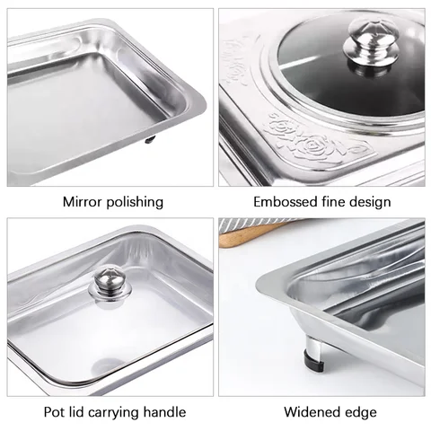 Stainless Steel Mini Chafing Dish With Glass Lid
