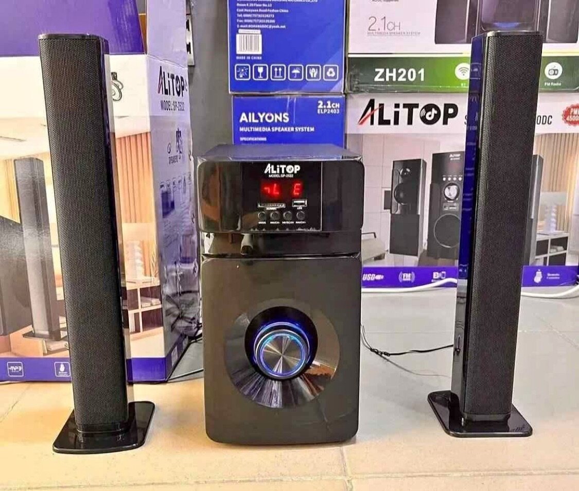 ALITOP Woofer SP-2506 Home Cinéma - Chaîne HI-FI - Noir