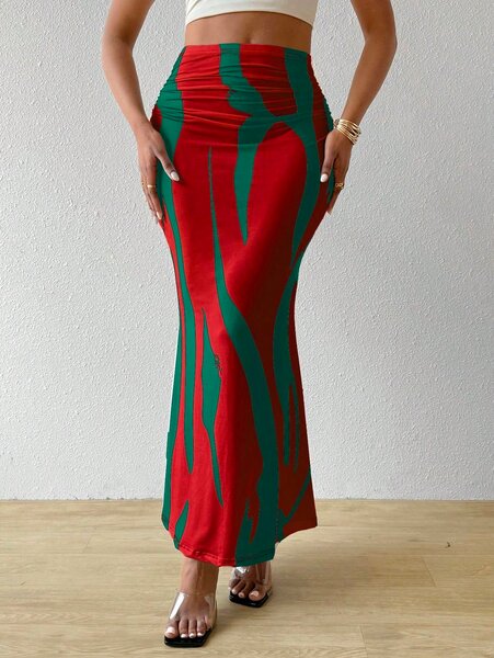 Jupe longue fluide imprimée