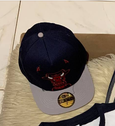 cap is blue with gray