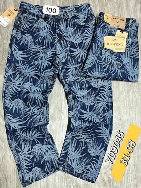 Jeans imprimé tropical