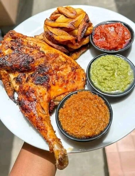 Poulet grillé avec sauces