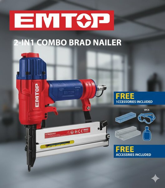 Cloueuse pneumatique Emtop 2-en-1