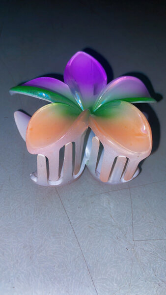 Pince à cheveux fleur colorée