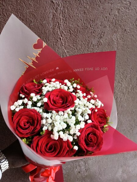 Bouquet romantique de roses rouges