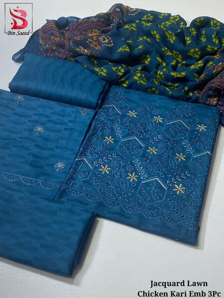 Luxury jacquard lawn 3pc, dc free