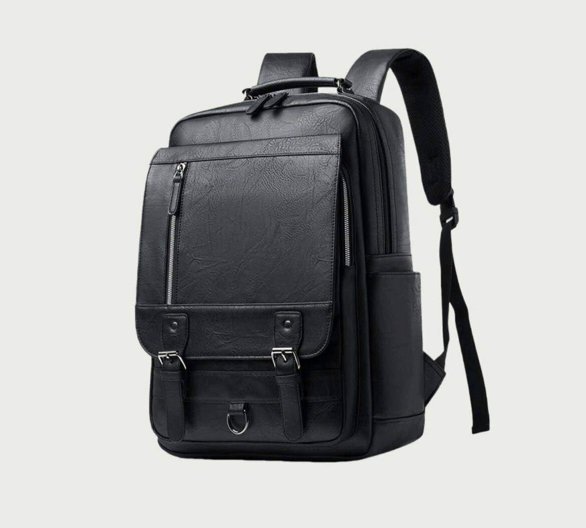 Sac à dos en cuir noir élégant