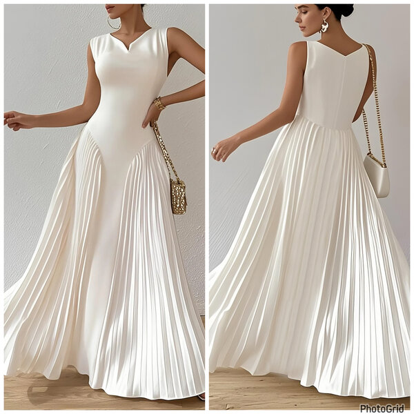 Robe Élégante Plissée Femmes