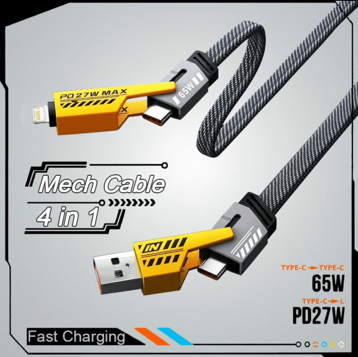 Câble USB 4-en-1 65W Max