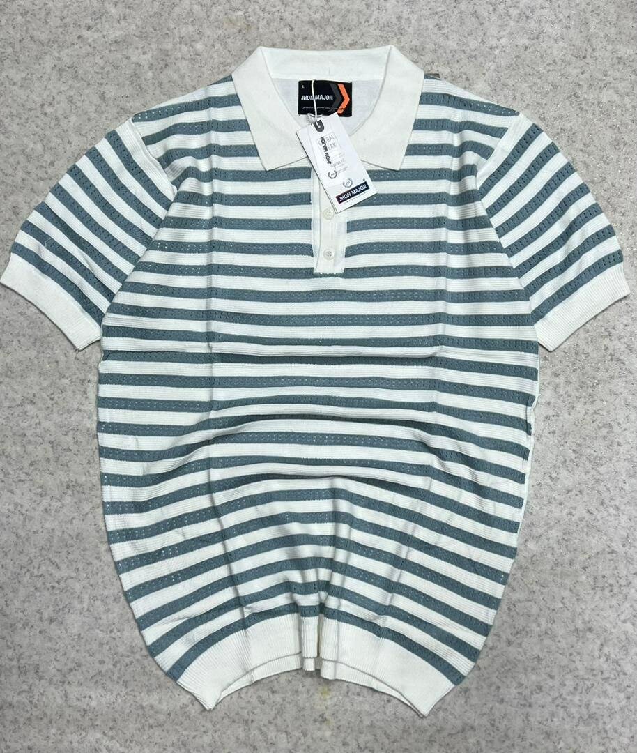Polo rayé en maille pour homme