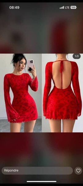 Robe Rouge Vintage Élégante
