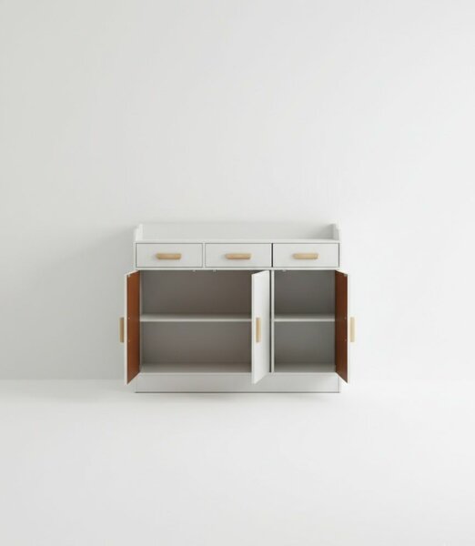 Buffet moderne blanc à tiroirs