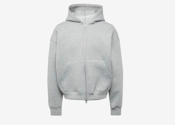 Sweat à capuche zippé gris