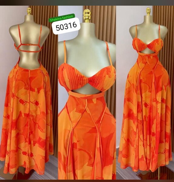 Robe orange dos ouvert