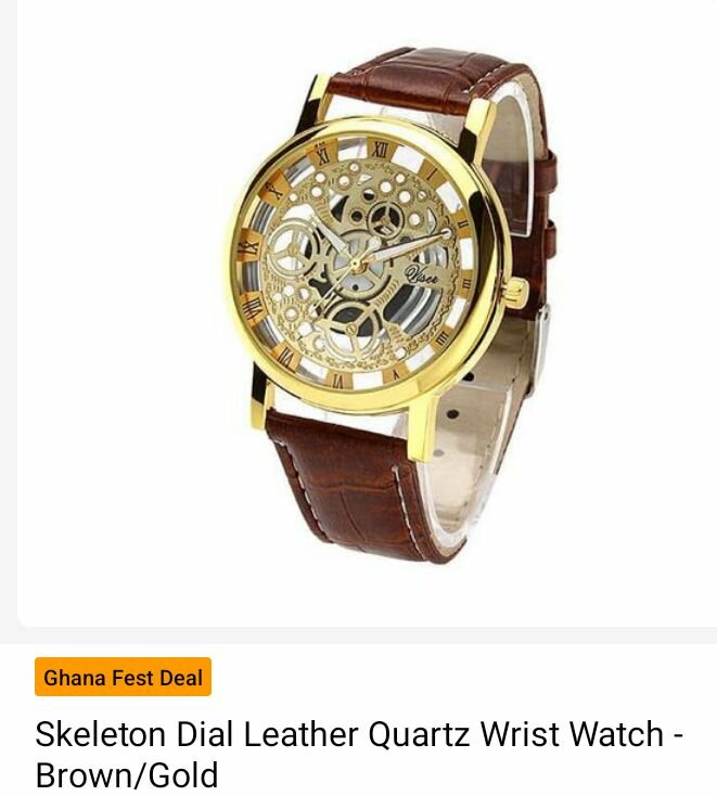 Skeleton leather watch