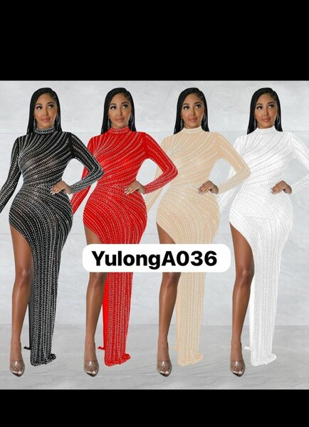 Robe soirée élégante fendue