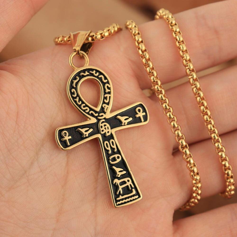 Pendentif Ankh Égyptien Doré