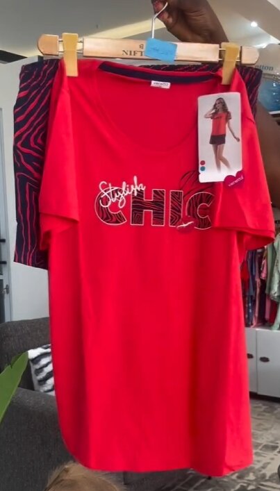 Women's Home  red T-shirt and shorts    