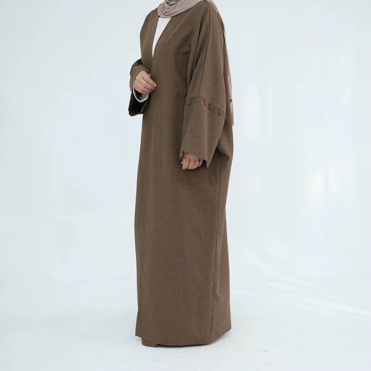 Linen Open Abaya