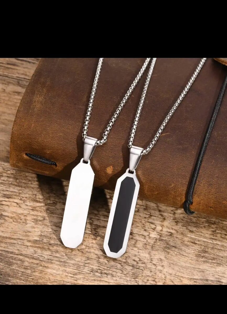Onyx totem silver shaped custom pendant necklace