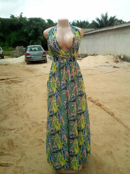 Robe Maxi d'Été à Imprimé Tropique